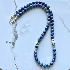 Sodalite Shortie Necklace with Silver accents - RTS